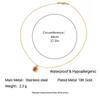 18K Gold Plated Stainless Steel Necklace with Red Zirconia – Titanium Steel, European and American Design for Women