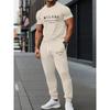 Summer Men's Short Sleeved Long Pants Set with  Letter Pattern Printing  Street Casual Fashion Style
