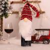 Bottle Charming Wine Cap Knitted Wine Bottle Cover With Faceless Santa Claus Grey And White Wine Design Cap