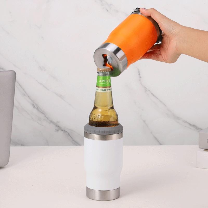Stainless Steel Mug 14oz Beer Mug with Bottle Opener Double-layer Vacuum Cooler Portable Car Mug