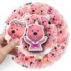 50 Sheets Loopy Pink Beaver Ruby Graffiti Waterproof Decorative Stickers for Children's Phone Cases, Journals, and Milk Tea Cups