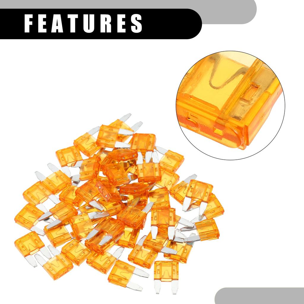 Partuto 50pcs Mini 5AMP APM/ATM Universal Car Fuse Blade Style
