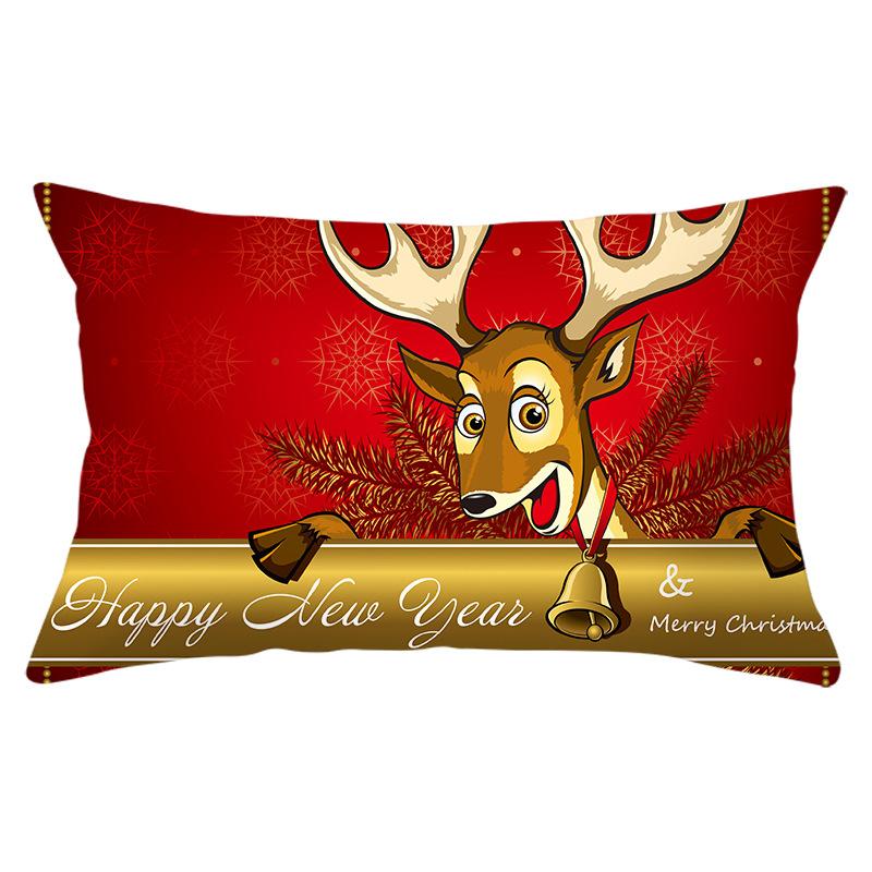 Christmas Simple Print Series Peach Skin Waist Pillowcase Home Sofa Pillowcase Office Pillowcase