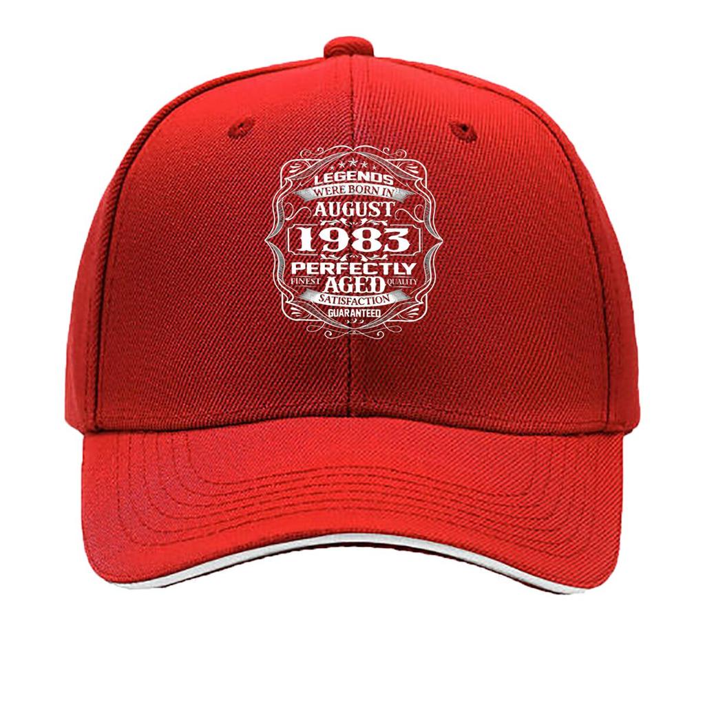 High Quality August  Legends Aged Birthday Text Design Baseball Cap Unisex Summer Casual Adjustable Snapback Cap