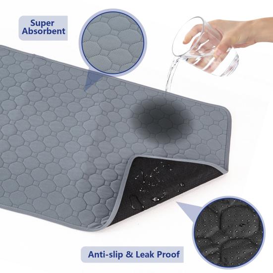 2Pcs Dog Training Pads Washable Waterproof Potty Mats Leak-Proof Reusable Travel Pads