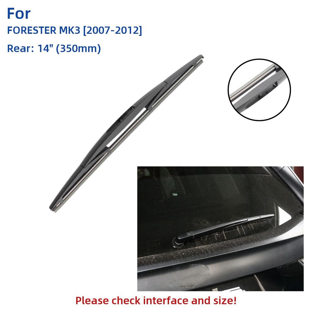 3PCS For Subaru FORESTER MK3 2007-2012 24" 18" 14" Front Rear Wiper Blades Windshield Windscreen Window Cutter Accessories 2008 2009 2010 2011 2012