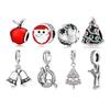 Charms de Prata Esterlina 925 Genuína Pingentes de Sinos de Natal Acessórios de Moda Pulseiras Femininas Fabricação de Joias Lotes Atacado