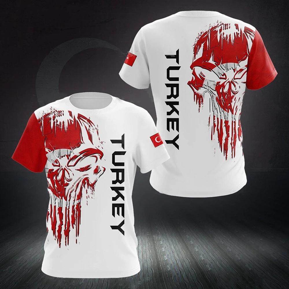 3D Print Turkey Flag Sport Quick-dry Breathable Men Women TShirt Outdoor Football Jersey Team Club Parent-child Short Sleeve Top