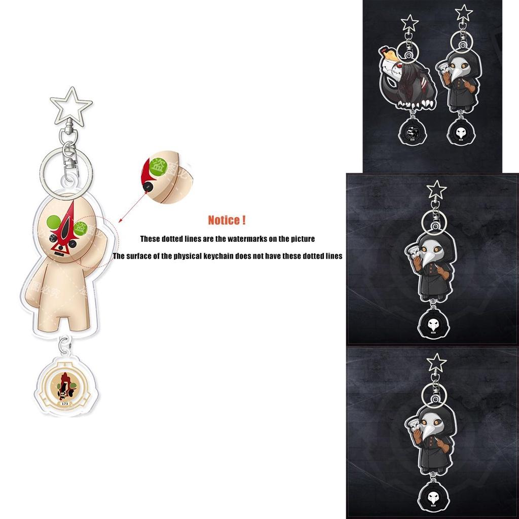 Scp Foundation Acrylic Keychain Bag Pendant Plague Doctor Accessories Unisex Stylish Design