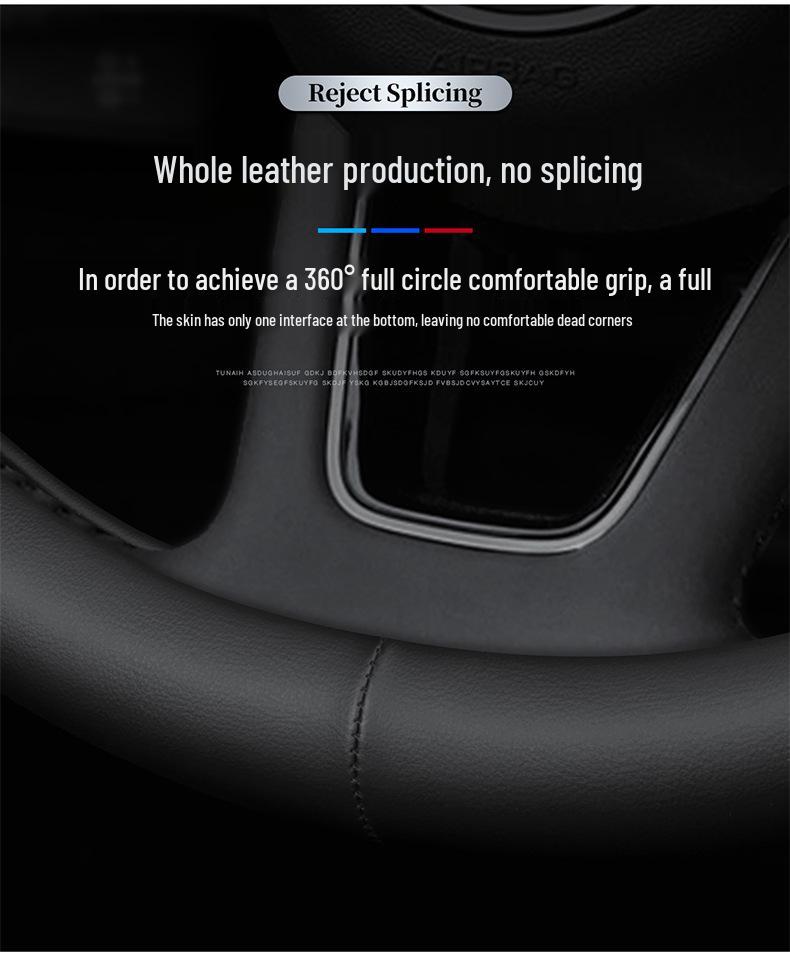 Hand-Stitched Genuine Leather Steering Wheel & Handle Cover for Roewe RX5, Ei5, i6, 360, RX8 MAX