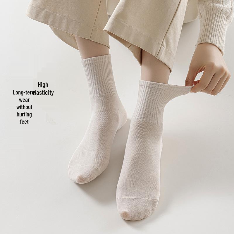 Damensocken Wadenhoch - Antibakteriell, Schweißabsorbierend, Atmungsaktiv, Ganzjahres, Reine Baumwolle