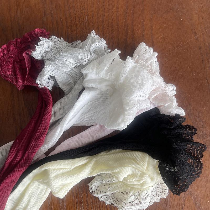 Sweet Lace Ruffles Women Socks Summer Spring Knee-high Stockings Female Breathable Mesh Long Socks Girls JK High Tube Socks