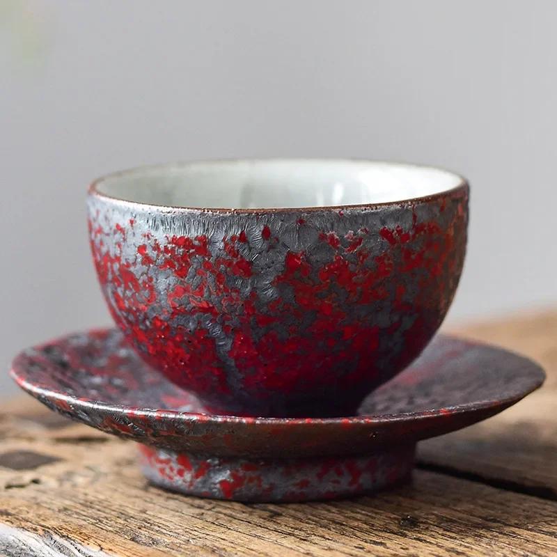 Tea Cup Master Cup Course Ceramic Tea Set Japanese Antique Tea Utensils Ceramic Bubble Teacup Kung Fu Coaster 200ml