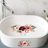 Lucky Koi And Floral Washbasin Sticker Self-Adhesive Waterproof Removable Bathroom Sticker, Wall Bathroom Sink Decal Home Decor