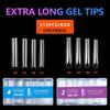 Extra Long Transparent XXL Ballet Trapezoid Nail Tips with Stickers