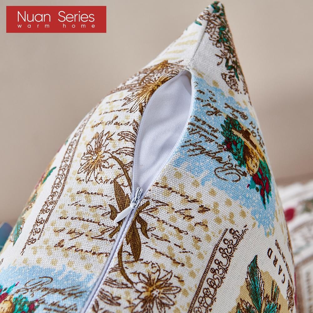 1PC Nuan Series Versatile American Retro Cotton and Linen Comfortable Pillowcase Cushion Cover for Sofa Bed Living Room Bedroom Home Decor