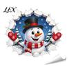 Christmas Party Atmosphere Props 3D Wall Stickers, Self?Adhesive PVC Decals, Reindeer Santa Removable Stickers Gingerbread Snowman Xmas Decor