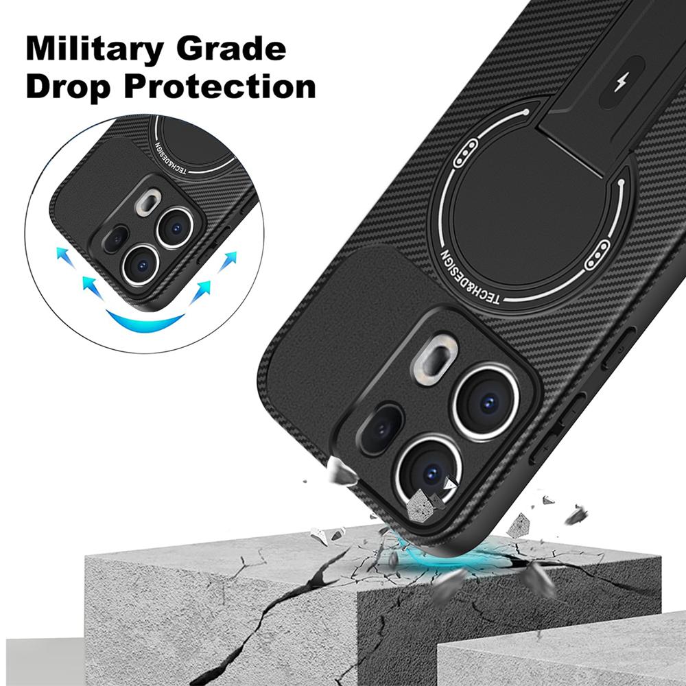 Shockproof Bracket Armor Magnetic Holder Case For OPPO Reno 13 13F Reno13 Pro Reno13F 5G Magsafe Wireless Charge Cover