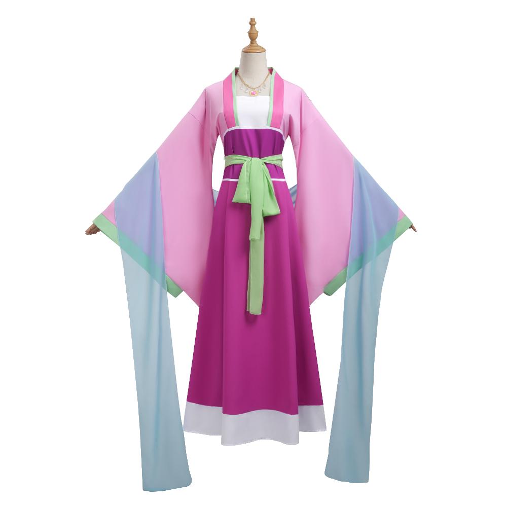 Maomao Cosplay Kostüm Perücke Anime Die Apothekerin Tagebücher Rosa Kleid Halloween Party für Frauen