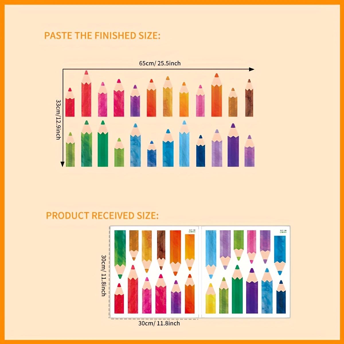 

1set 24 Watercolor Pencil Decorative Stickers Suitable for Classroom, Bedroom, Glass Window Decoration Stickers scrapbooking