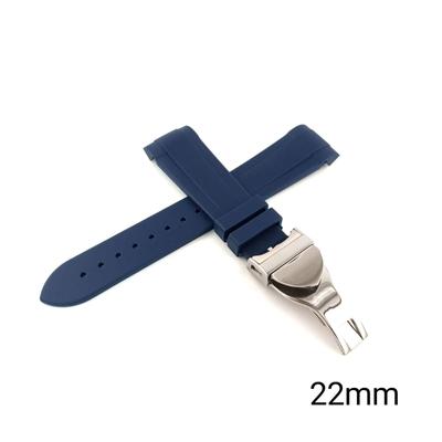 Kullanılmış 22mm Saat Silikon Kauçuk Kayış Kavisli Uç Lacivert Katlanır Toka TUDOR Black Bay için Aftermarket