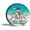 Funny Snowman Animals Winter Scene Spare Tire Cover Durable Vinyl Protects Vehicle Accessories