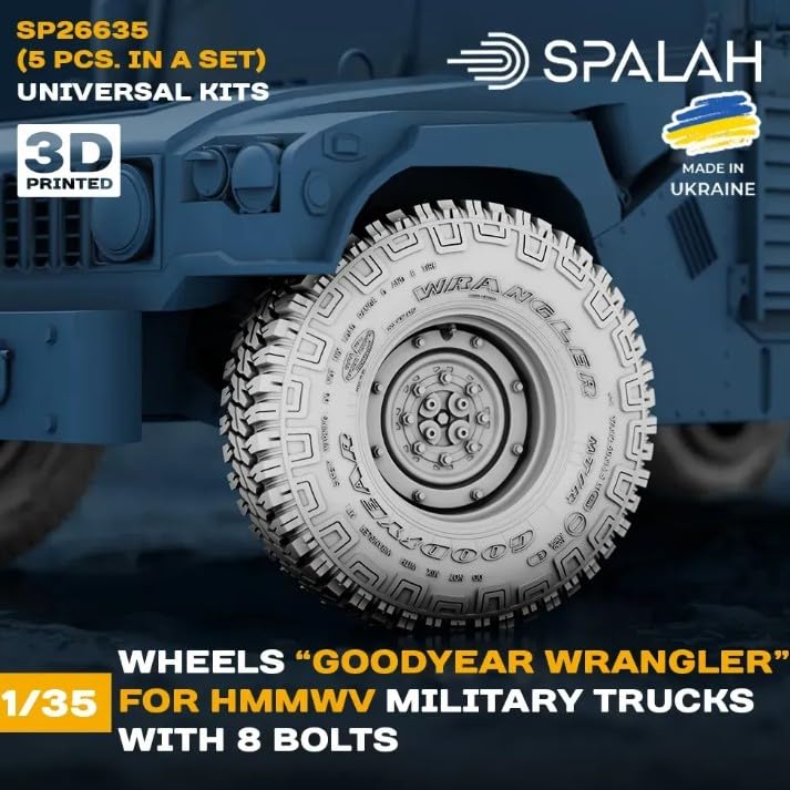 Spallach HMMWV GY Wheel Set Plastic Model Kit Parts SPU26635 1/35 (8-Bolt Type) (5-Piece Set) (Universal) (Military Vehicle)