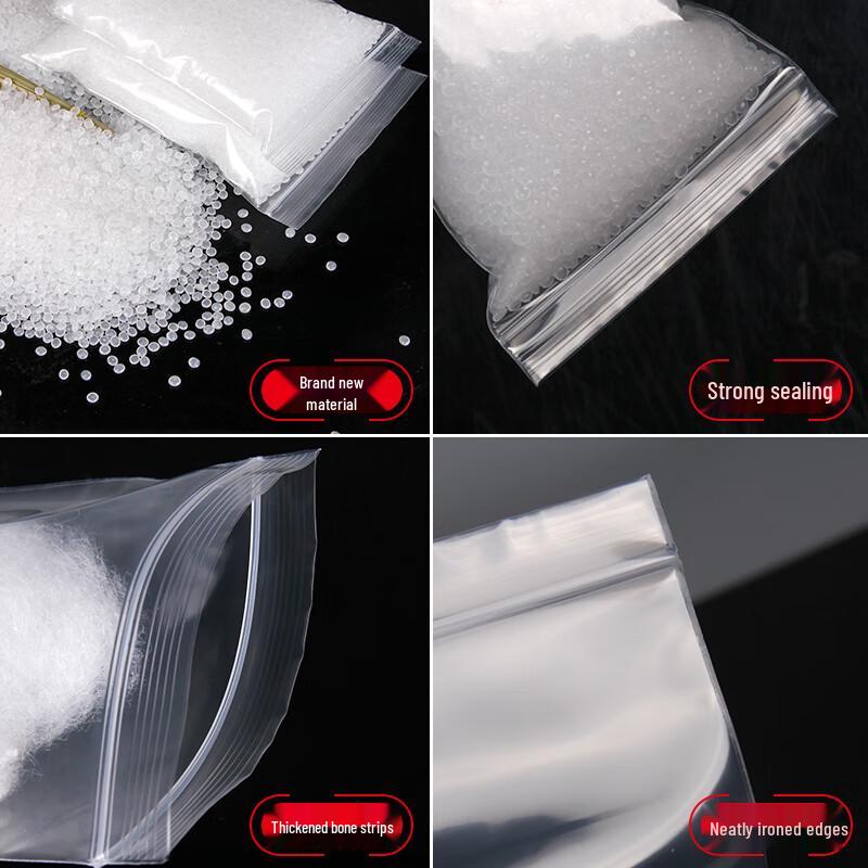 Thickened White-Edge Transparent Zipper Bags
