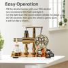 Hot Stirling Engine Motor Model Electricity Generator Motor with LED Bulb Six-pointed Star Pattern Flywheel Educational Science Experiment Too