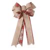 And Stylish Versatile Double Layer Christmas Bow With Maple Leaf And Striped Design Decor For