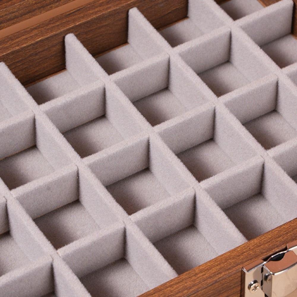 Velvet Wooden Jewelry Box Glass Lid Jewelry Display Tray Ring Display Holder  Jewelry Storage