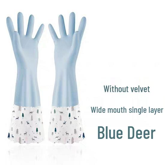 

Thickened Rubber Latex Dishwashing Gloves - Waterproof, Durable, Velvet-Lined for Winter Small