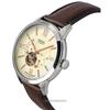 Fossil Zegarek męski Townsman ze skórzanym paskiem i otwartym sercem, kremowa tarcza, automatyczny ME3266