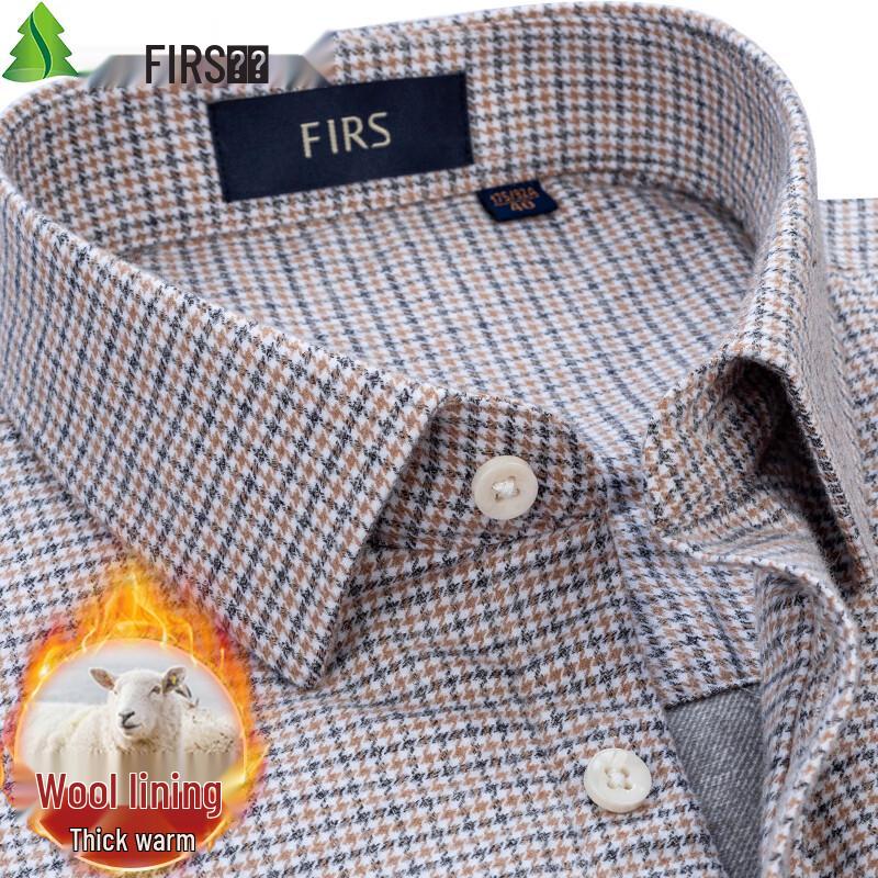 חולצת פלאנל גברים FIRS מרופדת בצמר, עבה, מחממת, קז'ואל, עסקית