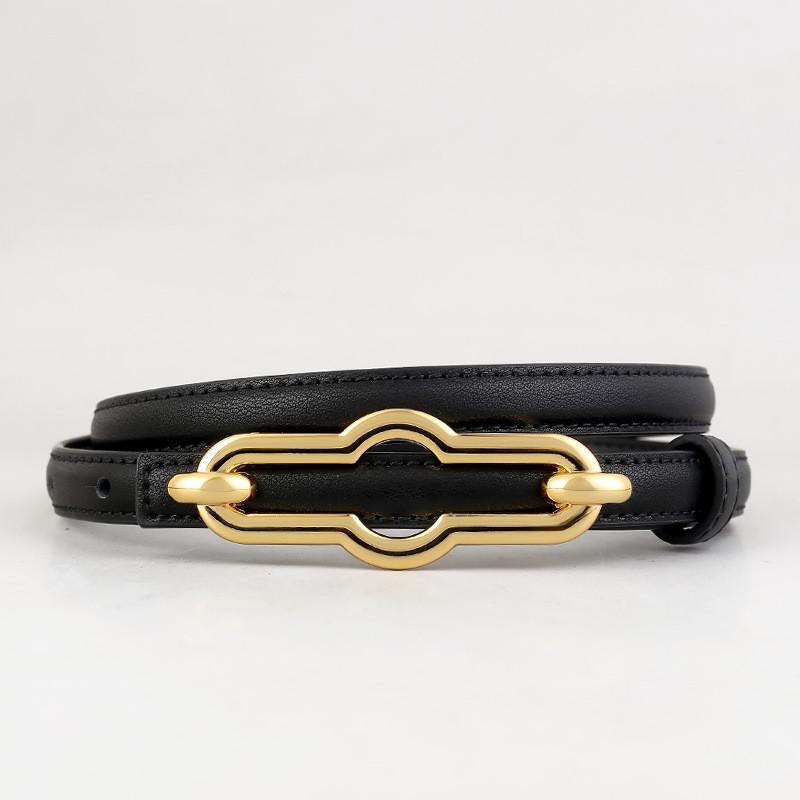 

Womens Leather Belt For Dresses And Jeans With Alloy Buckle And Adjustable Fit чёрный