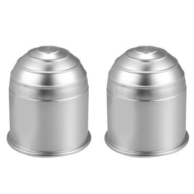 Kryt na guľu ťažného zariadenia Vodotesný Prachotesný pre Auto Príves RV Loď Univerzálny 50 mm Vnútorný priemer Strieborný odtieň 2 ks