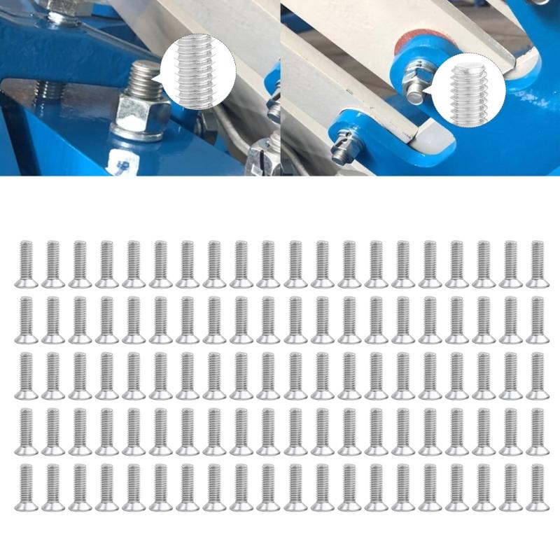 Set of 100 Versatile Stainless Steel Countersunk Screws Long lasting Flat Head Screws for Home & Industry & Outdoor Use