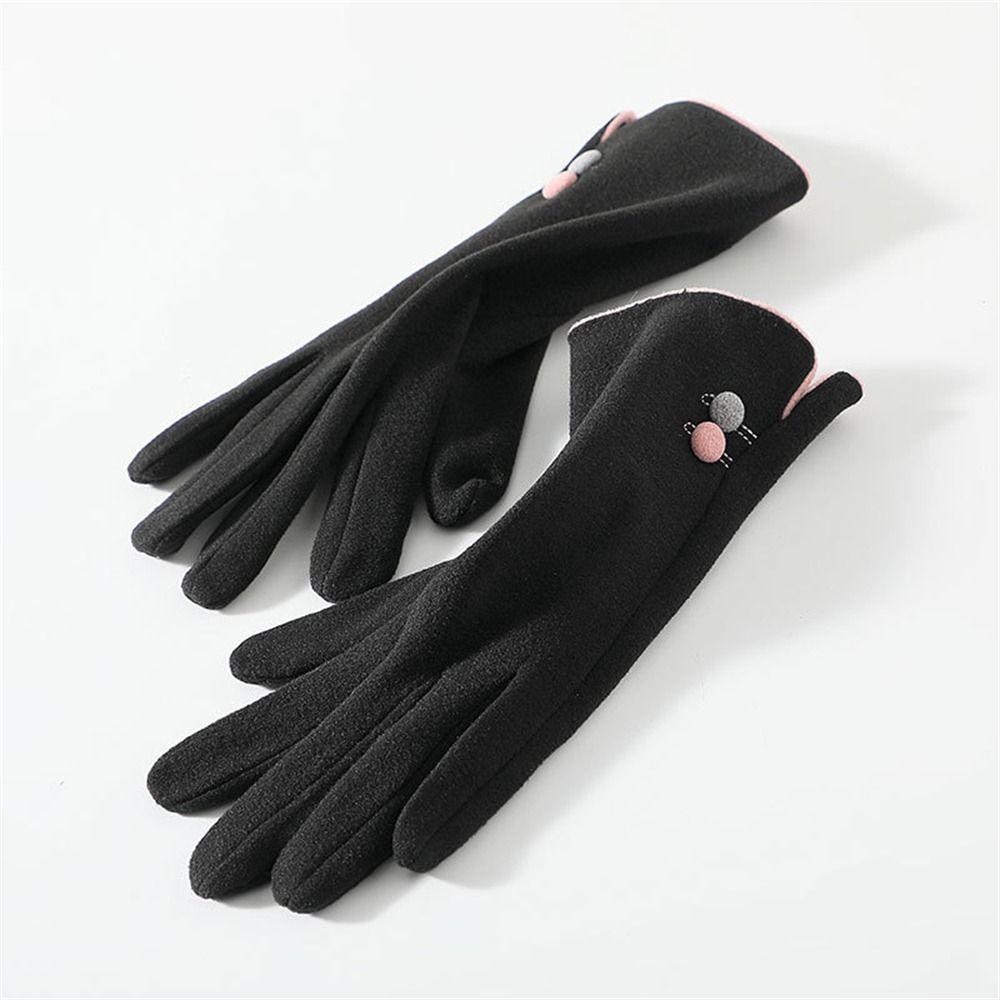 Windproof Cold Proof Warm Gloves Thickened Cycling Driving Gloves Daily Mittens  for Women Girls