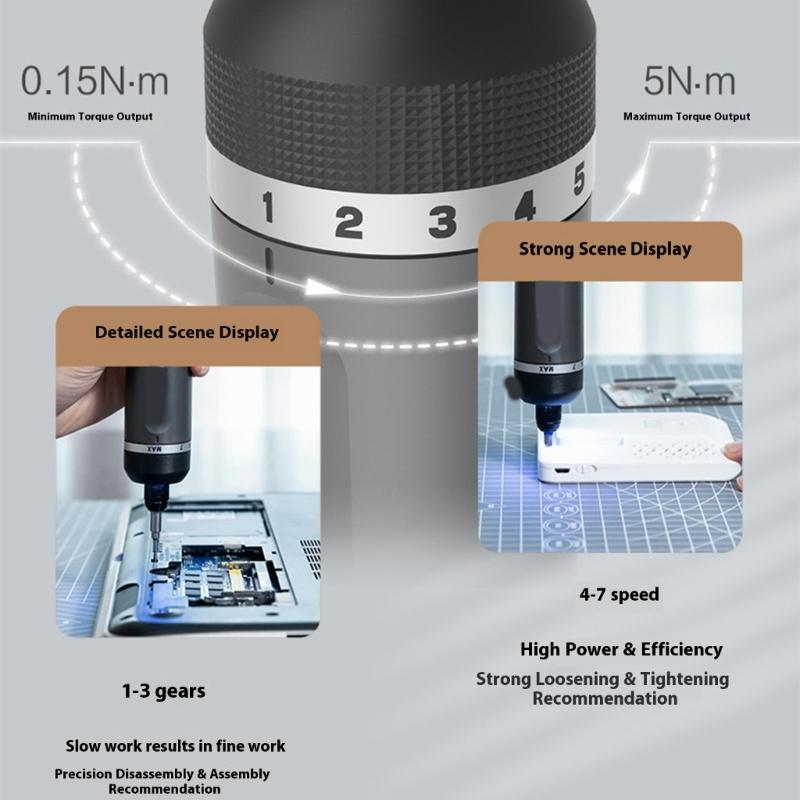 Multifunctional Electric Screwdriver Set 7 Speed Mode Portable Magnetic Charging Tool With Accessories For Various Tasks