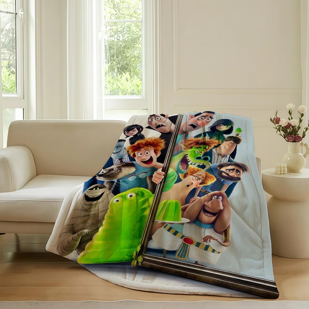 

Funny cartoon H-Hotel T-Transylvania Blanket For Sofa Office Bed Plane Travel Sleep Read Relax Camping Soft And Warm 30x40in