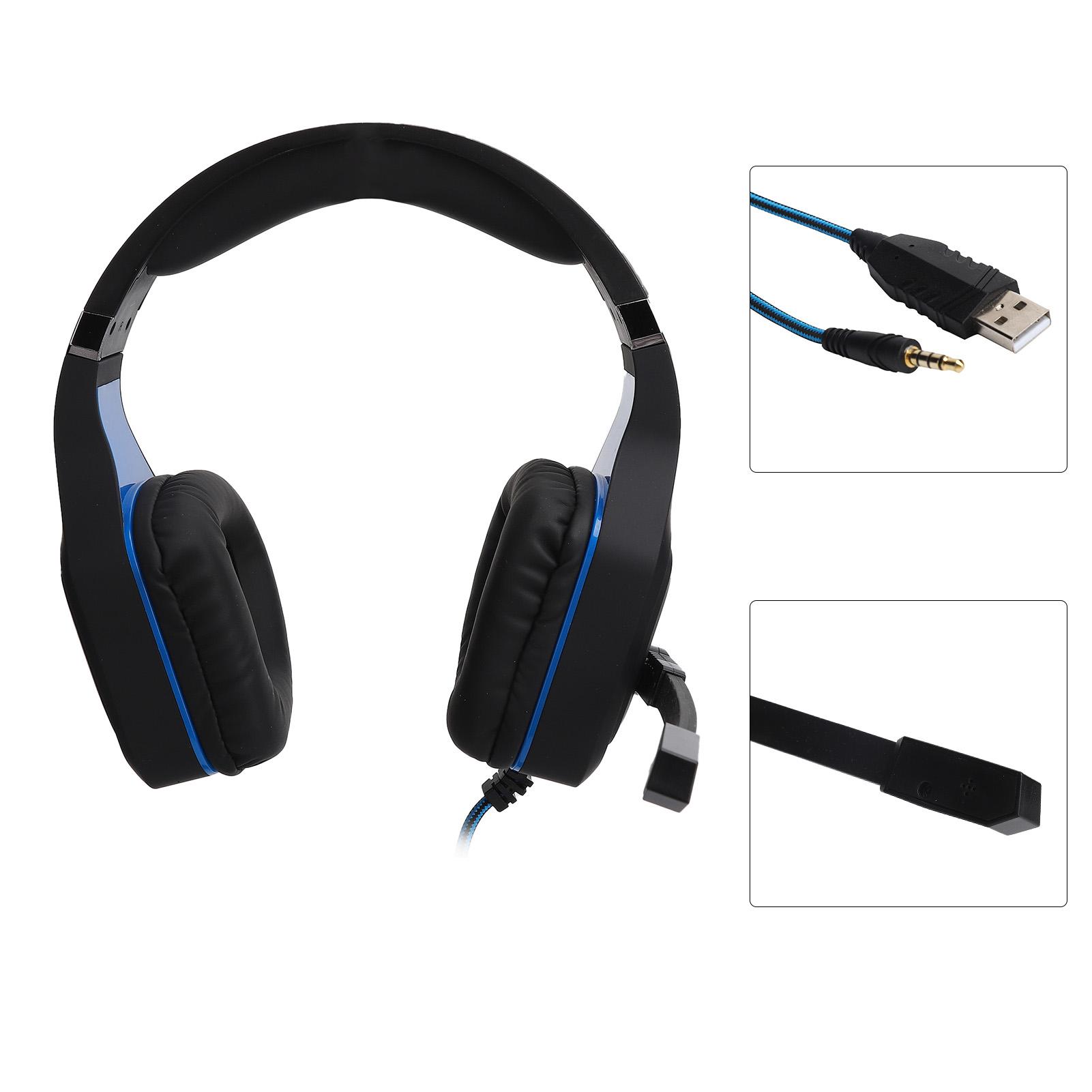 

Игровые наушники, проводная игровая гарнитура со светодиодной подсветкой, микрофон для ПК, ноутбука