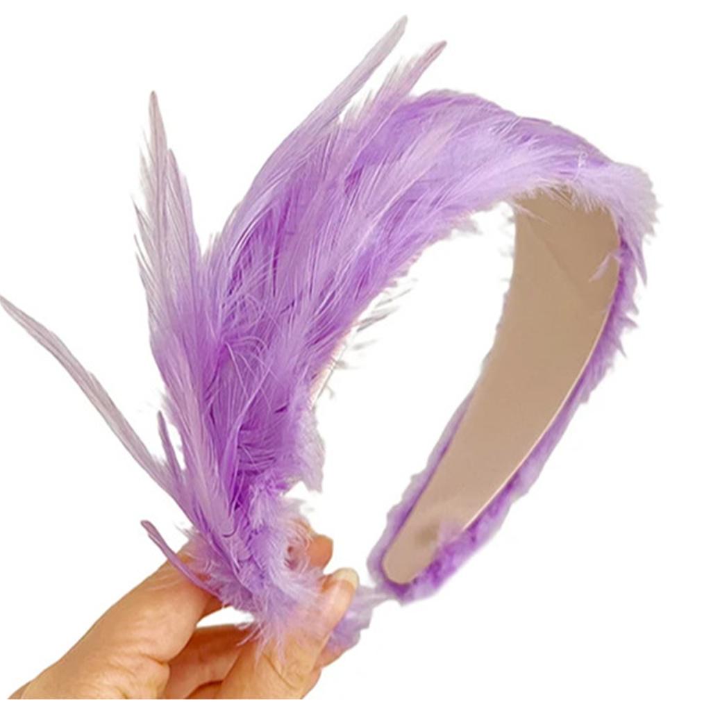 Tea Party Feather Fascinator Headband for Party Wedding Colorful Feather Fascinator Hair Hoop Cosplay Party Headdress