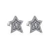 925 Sterling Silver Fashion Cosmic Asymmetric Star Stud Earrings For Women Birthday Jewelry Gift