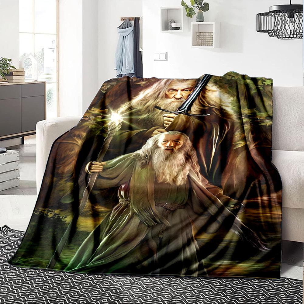 1pc Wizardry Fantasy Flannel Blanket Soft Warm Throw for Home, Office, Travel, All Season Cozy Bedding Gift, Office