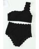 Azura Exchange Scalloped One-Shoulder Bikini