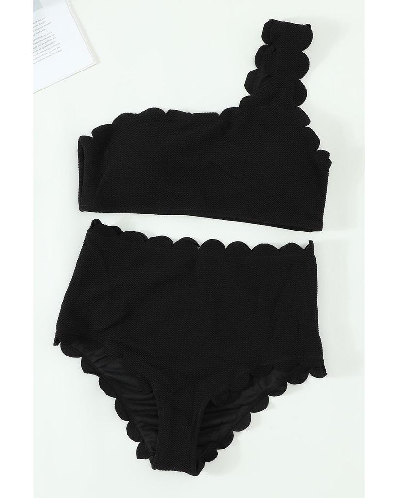 Azura Exchange Scalloped One-Shoulder Bikini