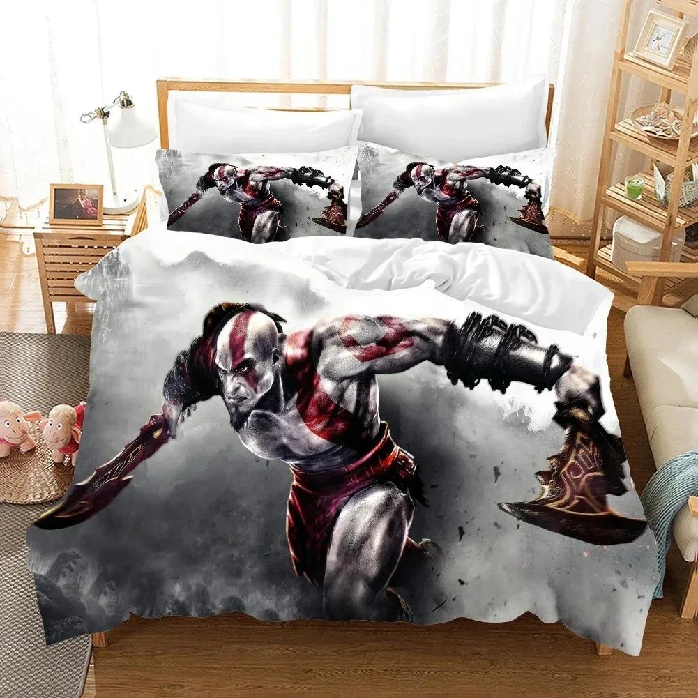 Digital Game God of War Bedding Set Boys Girls Twin Queen Size Duvet Cover Pillowcase Bed Boys Adult Fashion Home Textileextile