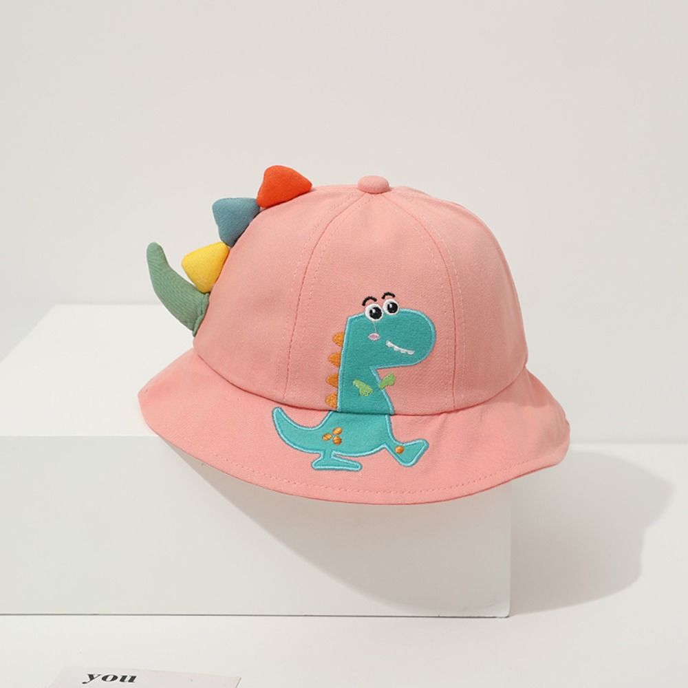 Cartoon Dinosaur Children Fisherman Hat Wide Brim Baby Sun Cap Fashion Kids Bucket Hat Beach