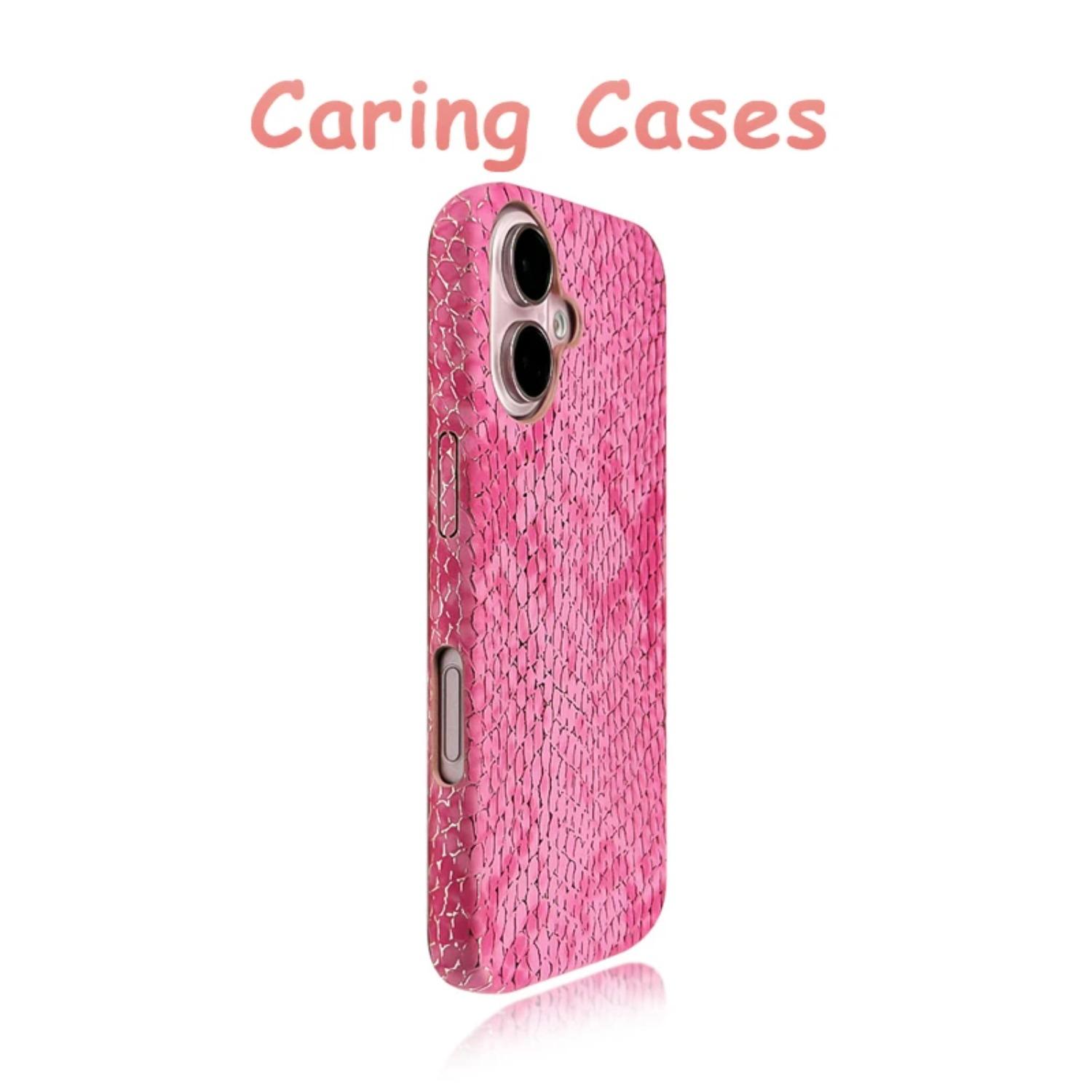 

For iPhone 17 16 15 14 13 12 11 Case Rose Magenta Qilin Pattern Vintage Leather Slim Hard Protective Cover Precise Cutouts iPhone 16 Pro Max