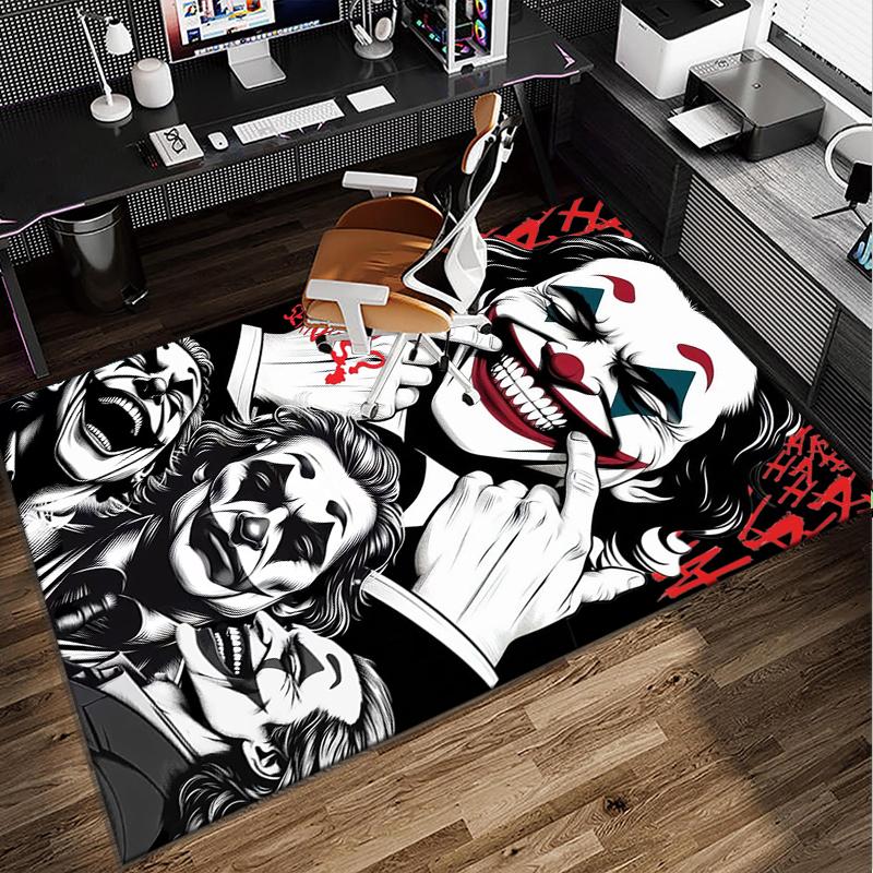 Cool clown Pattern Office Rug Chair Mat, Game Carpet, Suitable for Front Door, Bedroom, Living Room, Desk, Holiday Gift